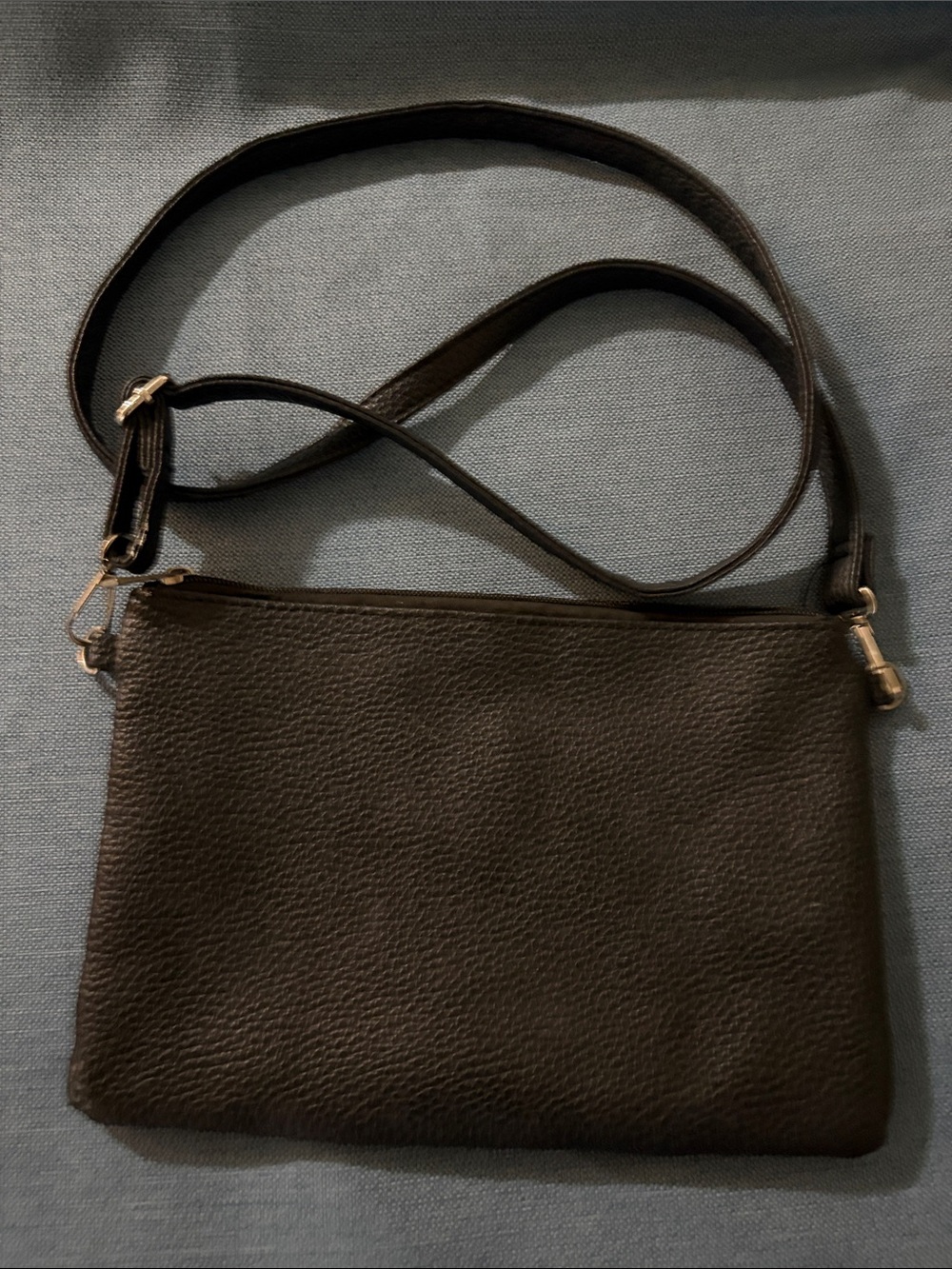 Classic Black Pebbled Leather Crossbody Bag